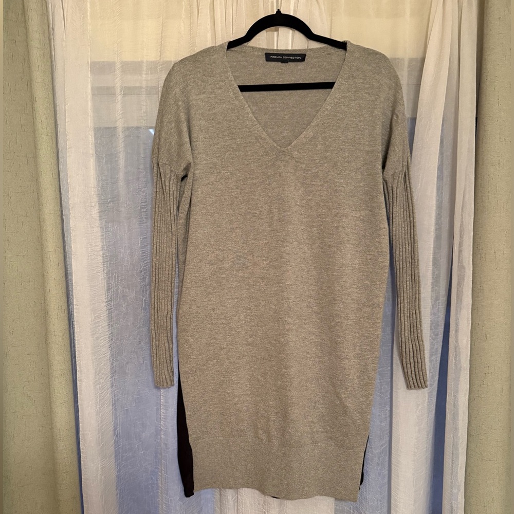 French Connection gray and black color block sweater dress. Great condition.